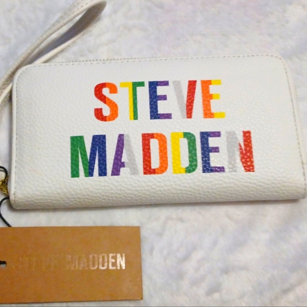 Steve Madden Colorful Logo Wristlet